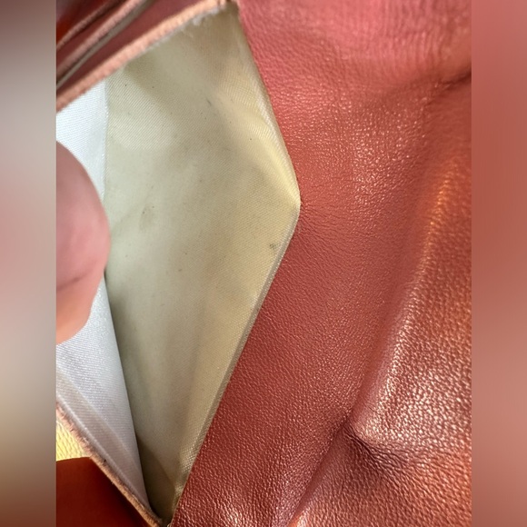 CHANEL RARE ORANGE TRIFOLD ENAMEL WALLET - Picture 8 of 9